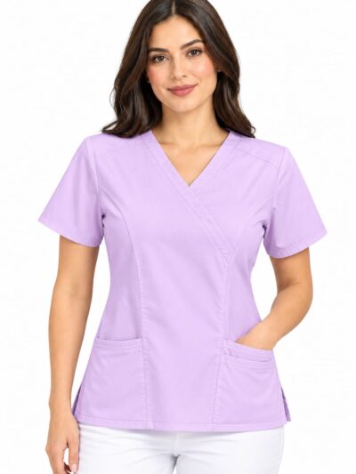 Blusa Lila Cuello Cruzado Lycra Importado